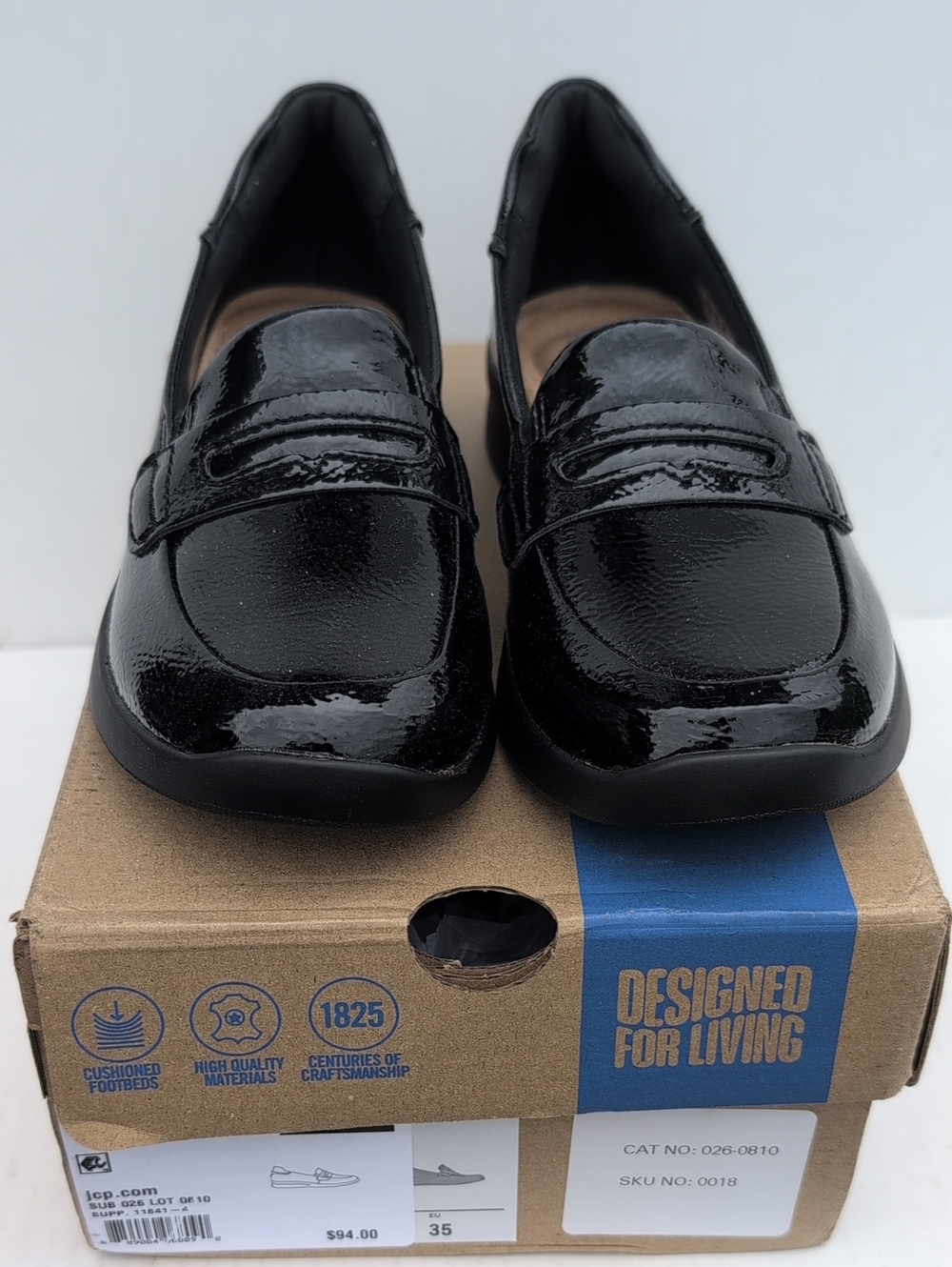 Clarks Women's Black Patent Slip-On Loafer